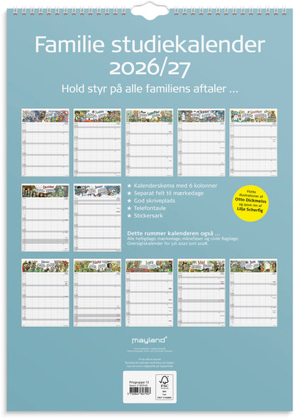 FAMILIEKALENDER OTTO DICKMEISS & LILJA SCHERFIG 2026/2027