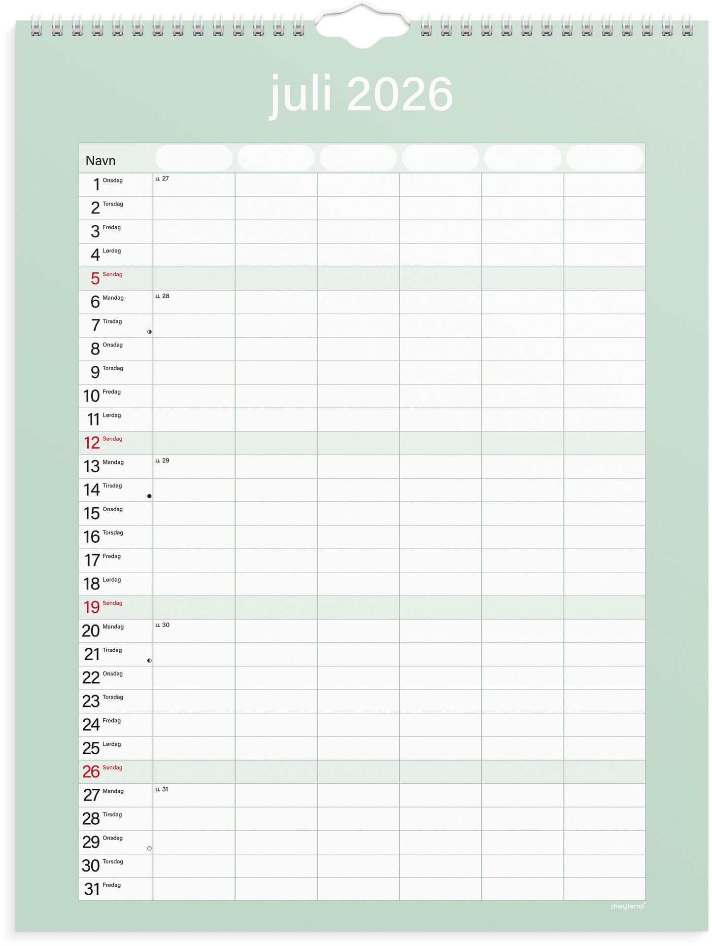 STUDIE FAMILIEKALENDER SIMPLY 2026/2027