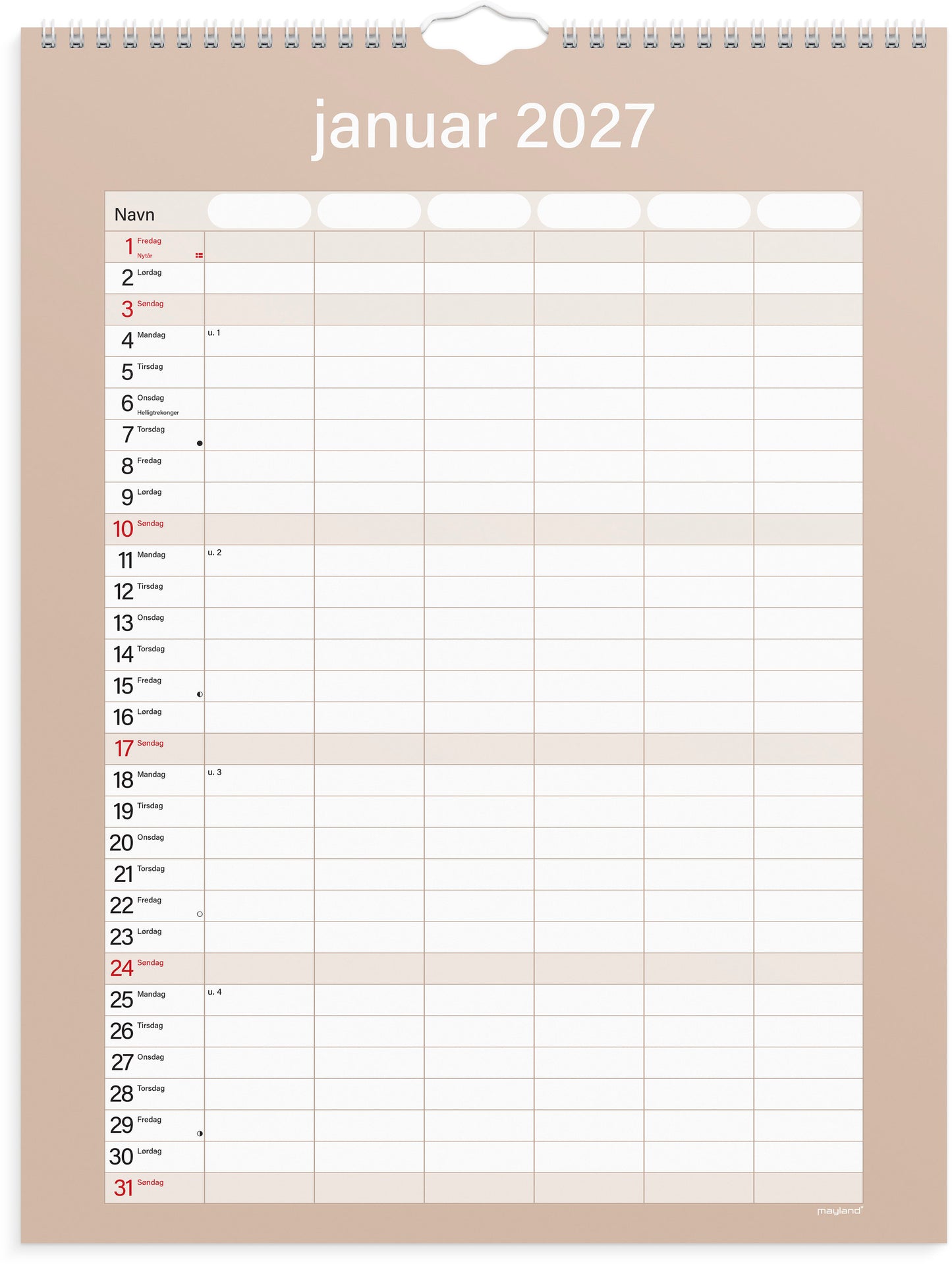 STUDIE FAMILIEKALENDER SIMPLY 2026/2027