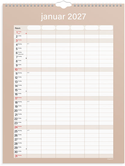 STUDIE FAMILIEKALENDER SIMPLY 2026/2027