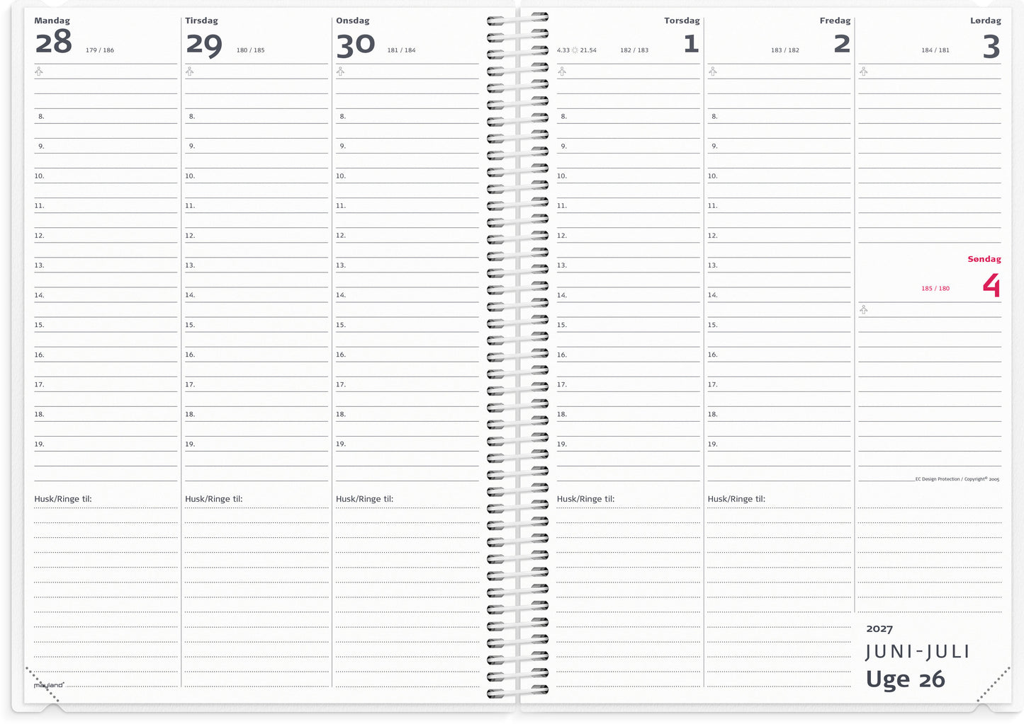 STUDIE LÆRERKALENDER A5 2I1 2026/2027