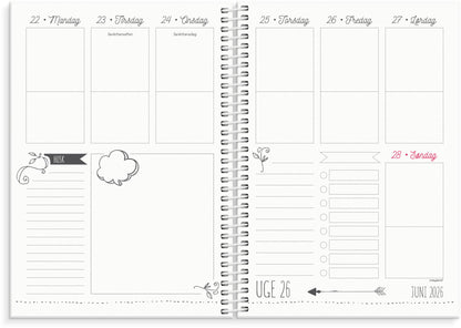 STUDIE DOODLE A5 UGEKALENDER 2026/2027