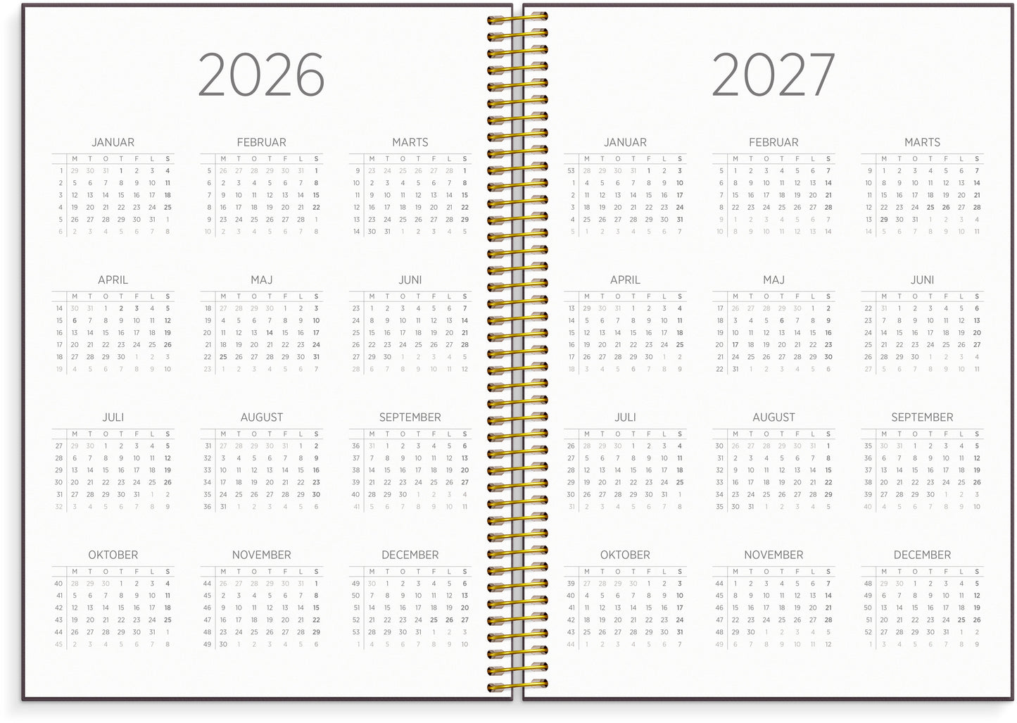 STUDIE ORGANIZER & NOTES A5 UGEKALENDER 2026/2027