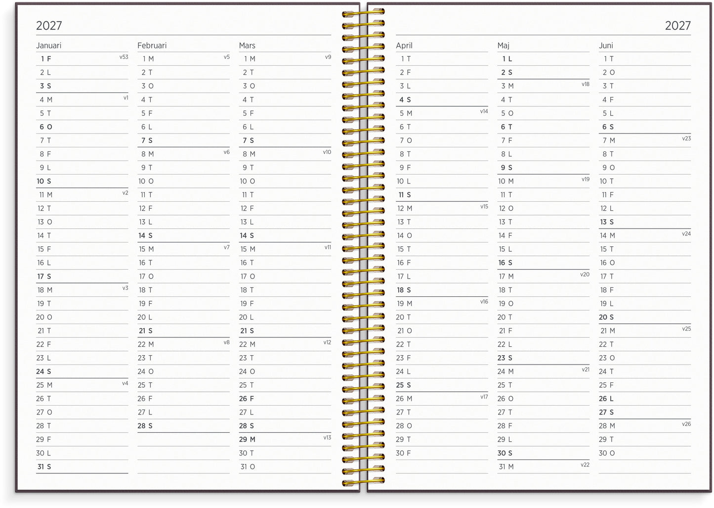 STUDIE ORGANIZER & NOTES A5 UGEKALENDER 2026/2027