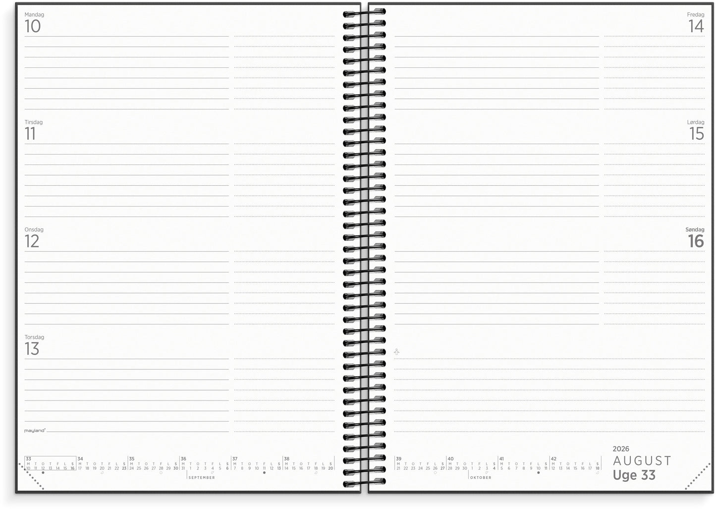 STUDIE ORGANIZER & NOTES A5 UGEKALENDER SORT 2026/2027