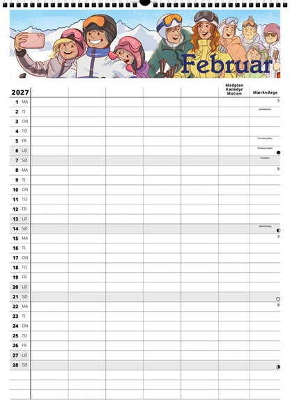 FAMILYPLAN ÅRSKALENDER 2027 5 PERSONER