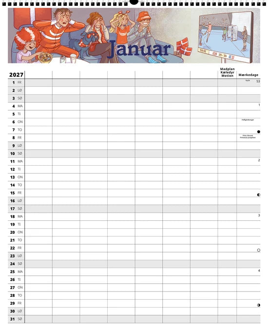 FAMILYPLAN ÅRSKALENDER 2027 7 PERSONER