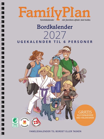 FAMILYPLAN ÅRSKALENDER 2027 BORDKALENDER 6 PERSONER