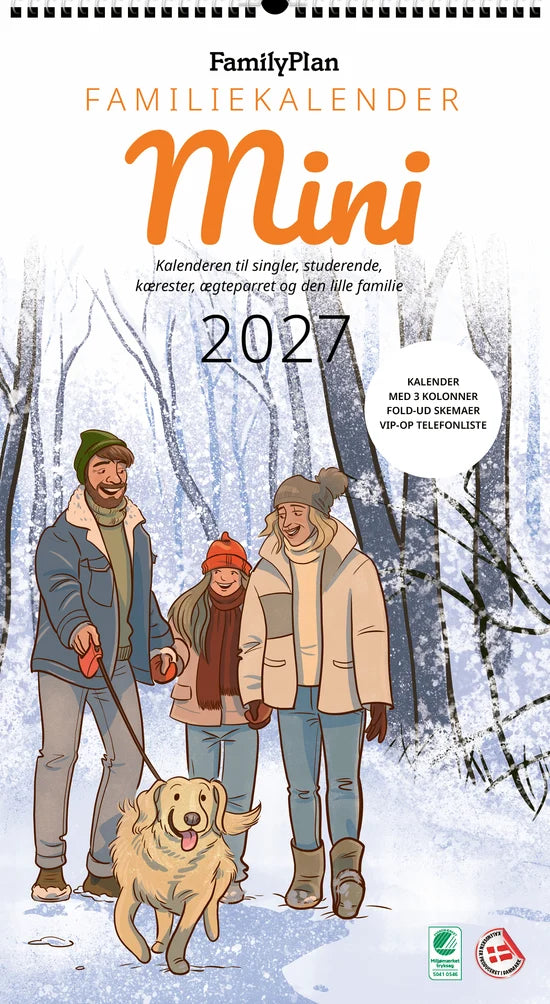 FAMILYPLAN ÅRSKALENDER 2027  3 PERSONER