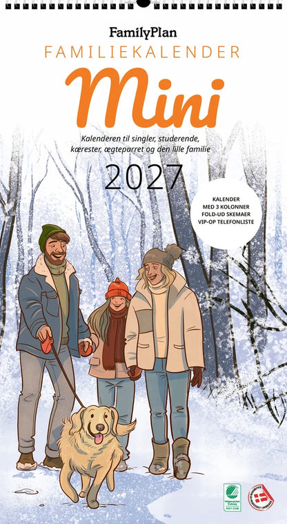FAMILYPLAN ÅRSKALENDER 2027  3 PERSONER