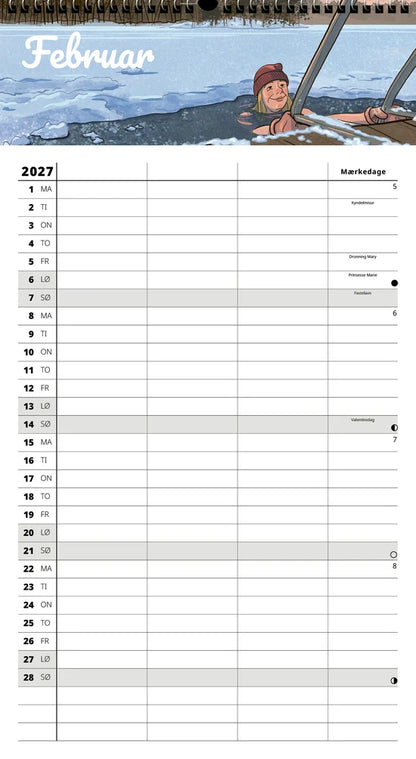 FAMILYPLAN ÅRSKALENDER 2027  3 PERSONER