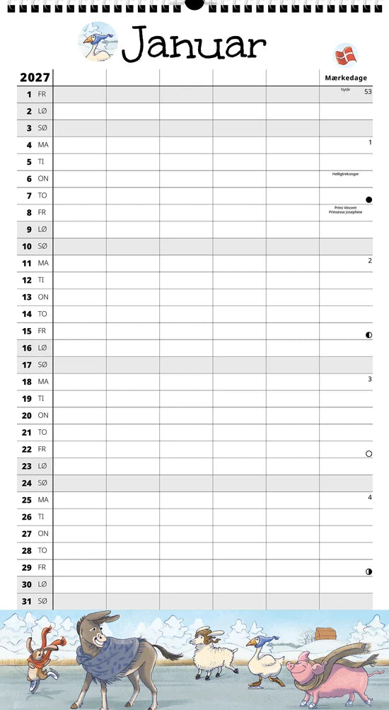 FAMILYPLAN ÅRSKALENDER 2027 5 PERSONER