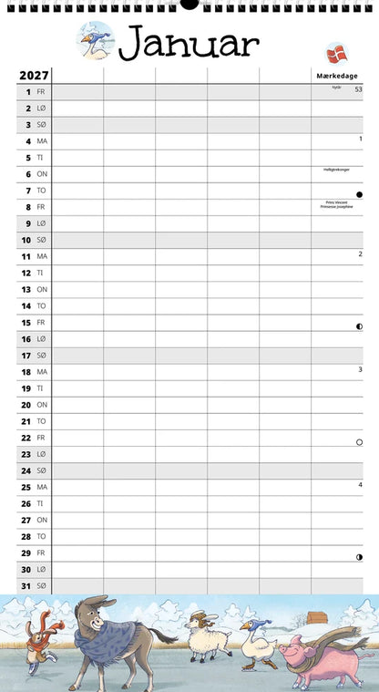 FAMILYPLAN ÅRSKALENDER 2027 5 PERSONER