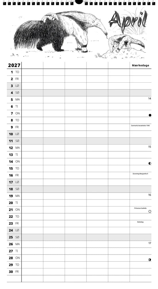 FAMILYPLAN ÅRSKALENDER WILD 5 PERSONER