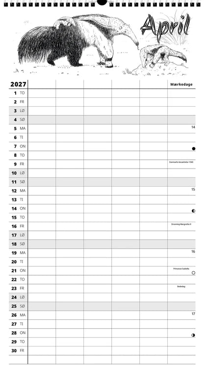 FAMILYPLAN ÅRSKALENDER WILD 5 PERSONER