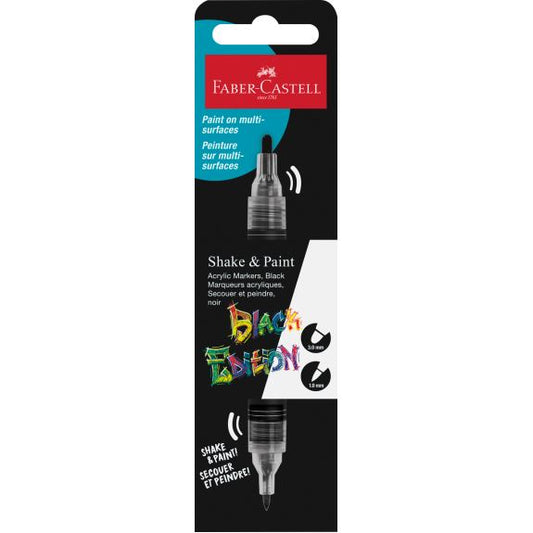 FABER CASTELL BLACK ED SHAKE&PAINT ACRYLIC MARKER 1 BLACK