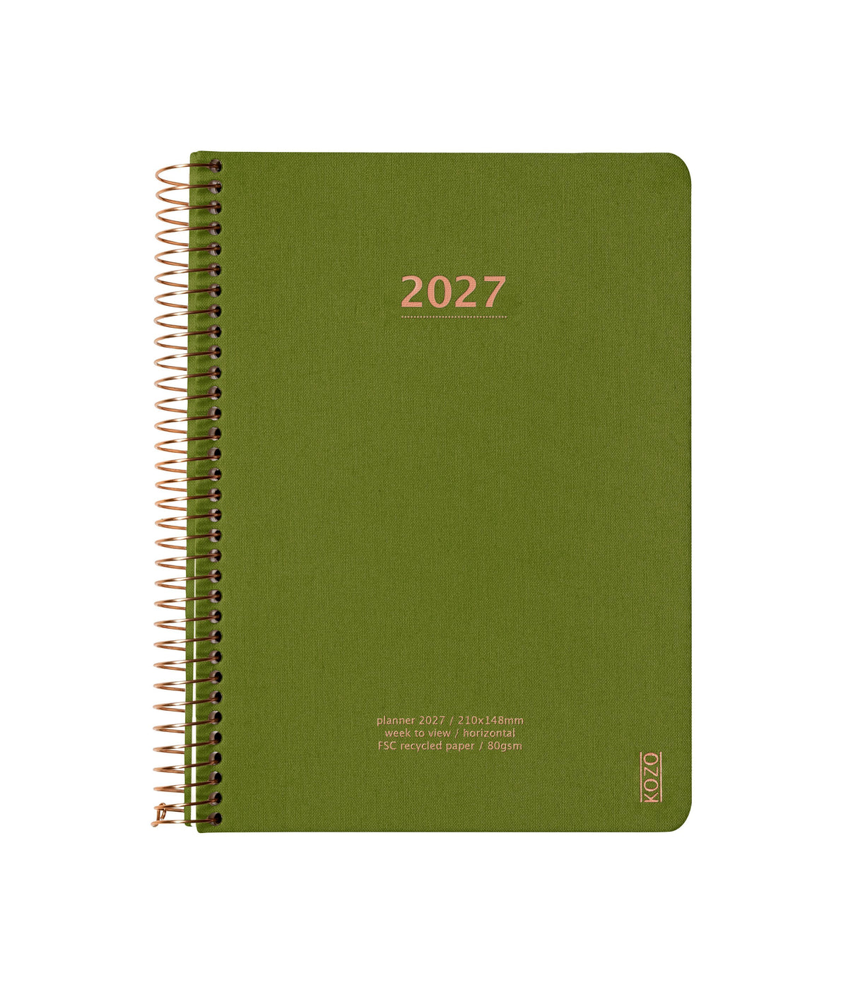 KOZO KALENDER A5 2027 UGE OLIVEN