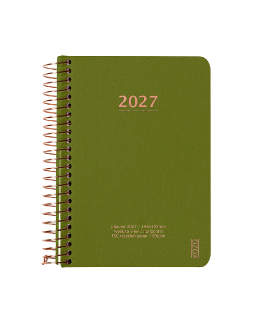 KOZO KALENDER A6 2027 UGE OLIVEN