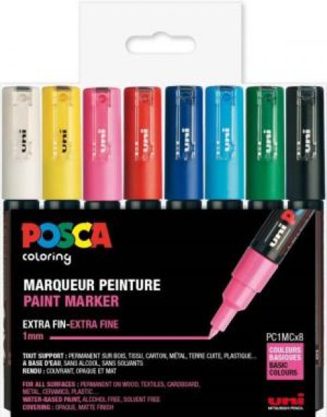 PAINTMARKER UNI POSCA ETUI PC1Mx8