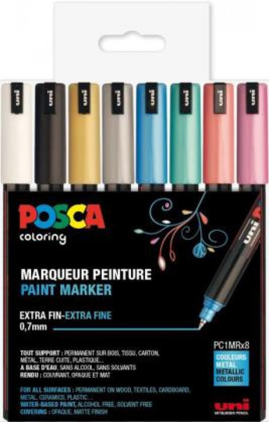 PAINTMARKER UNI POSCA ETUI PC1MRx8 (METALLIC)