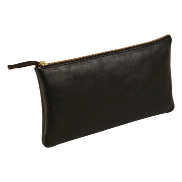 FLYING SPIRIT FLAT PENCIL CASE REAL LEATHER BLACK