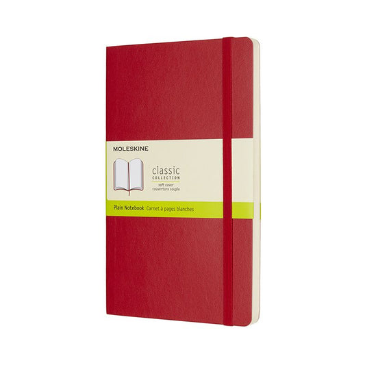 NOTESBOG MOLESKINE LARGE RØD M/192 BLANKE ARK