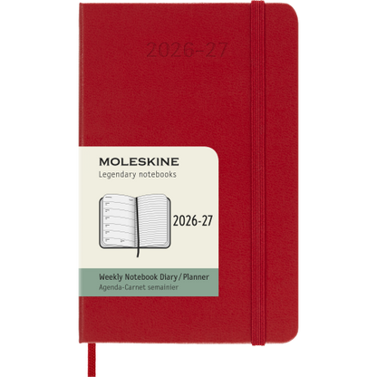 CLASSIC HARD 18M 26/27 WEEK NOTE POCKET RØD