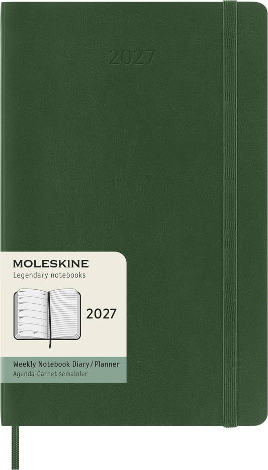MOLESKINE CLASSIC SOFT 12M WEEK NOTE LARGE MYRTLE GREEN 2027