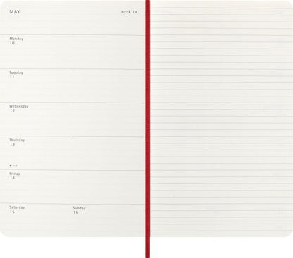 MOLESKINE CLASSIC SOFT 12M WEEK NOTE LARGE RØD 2027