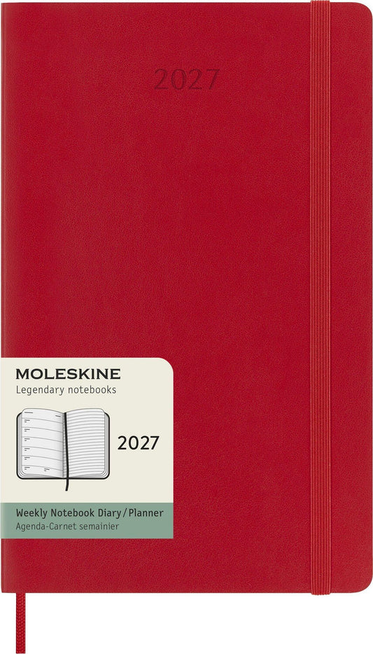 MOLESKINE CLASSIC SOFT 12M WEEK NOTE LARGE RØD 2027