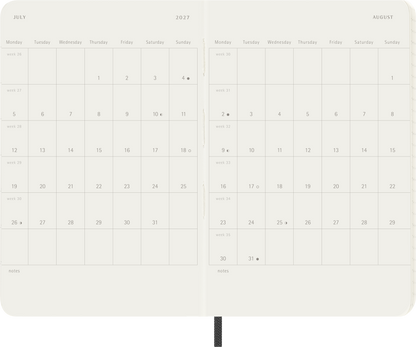 MOLESKINE CLASSIC SOFT 12M WEEK NOTE POCKET SORT 2027