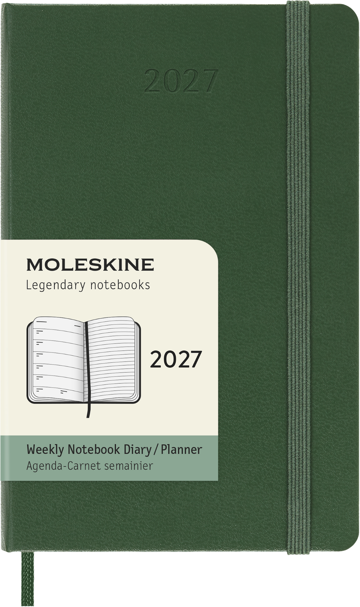 MOLESKINE CLASSIC HARD 12M WEEK NOTE POCKET MYRTLE GREEN 2027