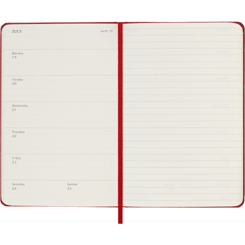 MOLESKINE CLASSIC HARD 12M WEEK NOTE POCKET RØD 2027
