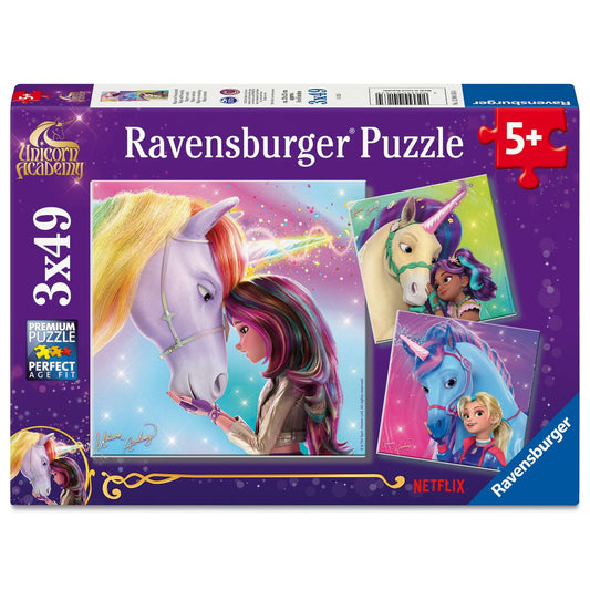 RAVENSBURGER PUSLESPIL UNICORN ACADEMY 3X49 BRIKKER