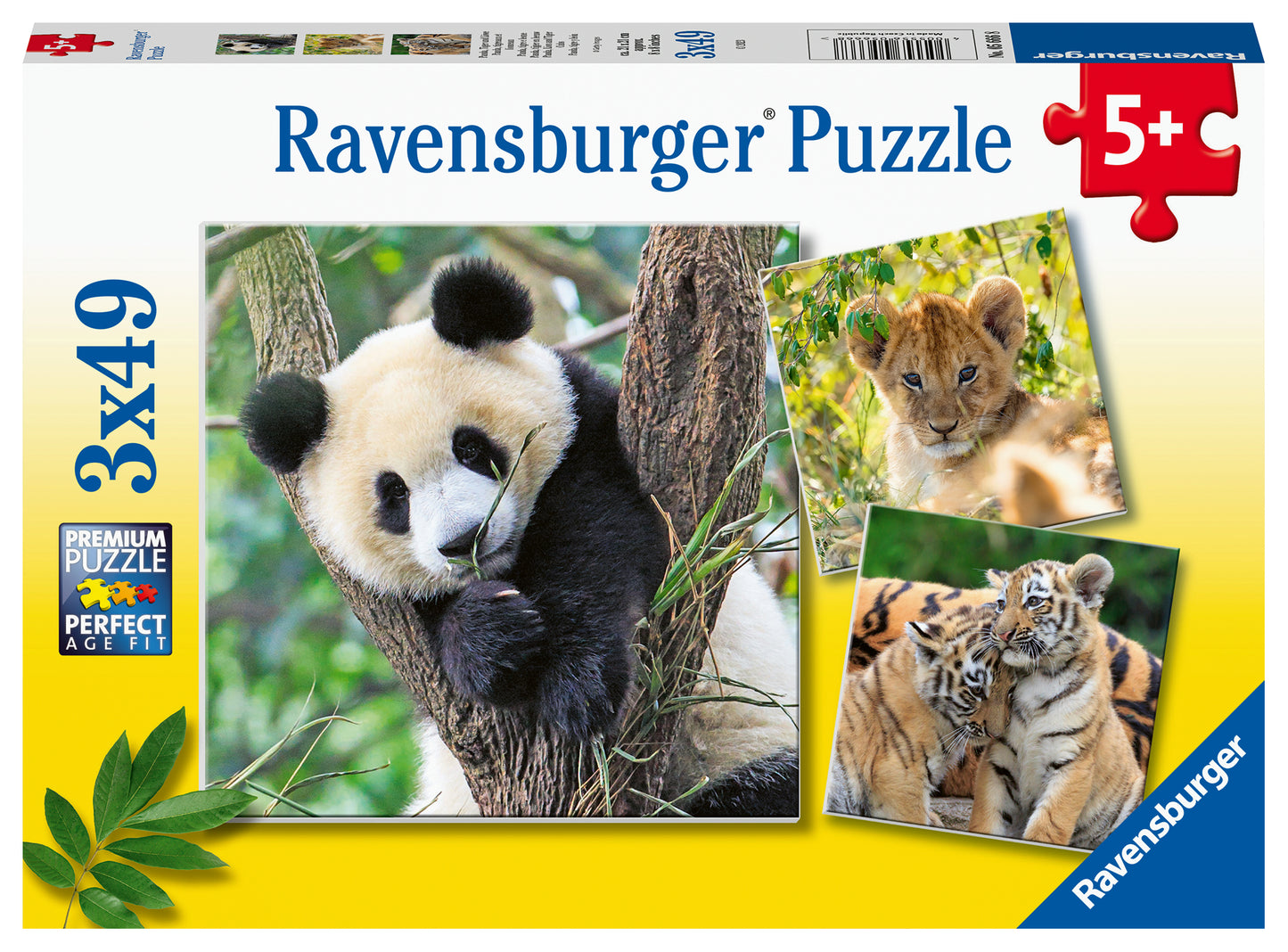 RAVENSBURGER PANDA, LION 3X49 BRIKKER