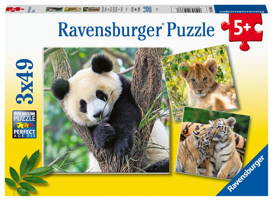 RAVENSBURGER PANDA, LION 3X49 BRIKKER