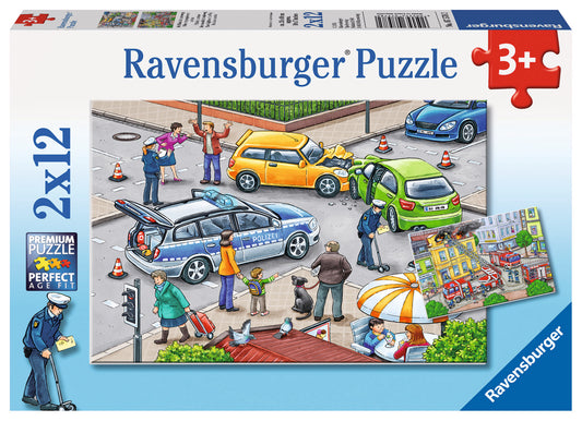 RAVENSBURGER BLUE LIGHTS ON THE WAY 2X12 BRIKKER