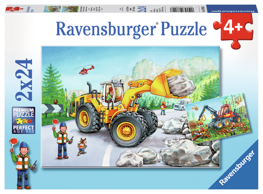 RAVENSBURGER  DIGGERS AT WORK 2X24 BRIKKER