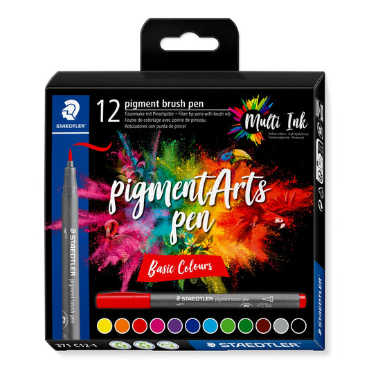 BRUSH PEN PIGMENT BASIC 12 STK