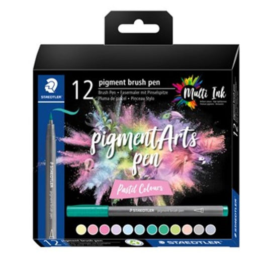 BRUSH PEN PIGMENT PASTEL 12 STK
