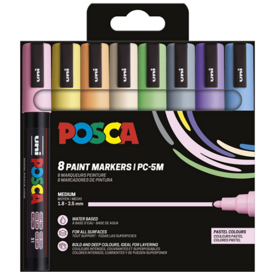 POSCA PC-5M 8 STK. PASTEL COLOR
