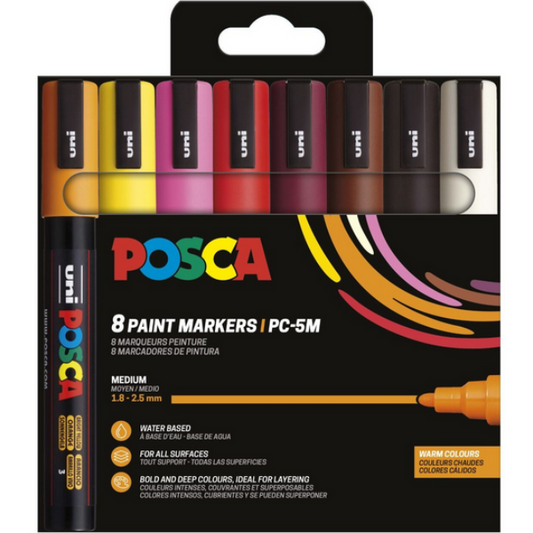 POSCA PC-5M 8 STK WARM COLOR