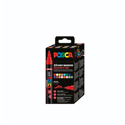 POSCA BRUSH PC-5BR SÆT M. 16 STK.