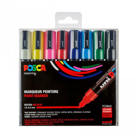 PAINTMARKER UNI POSCA ETUI PC5Mx8