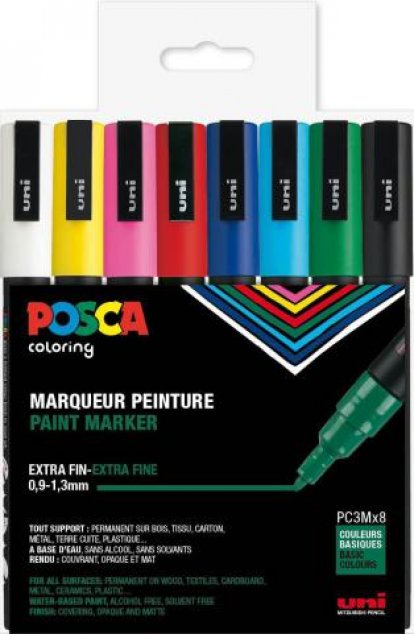 PAINTMARKER UNI POSCA ETUI PC3Mx8