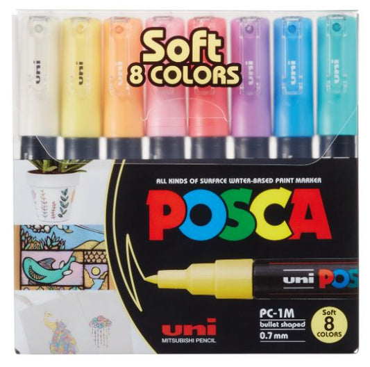 PAINTMARKER UNI POSCA PC1Mx8 (SOFTCOLORS)