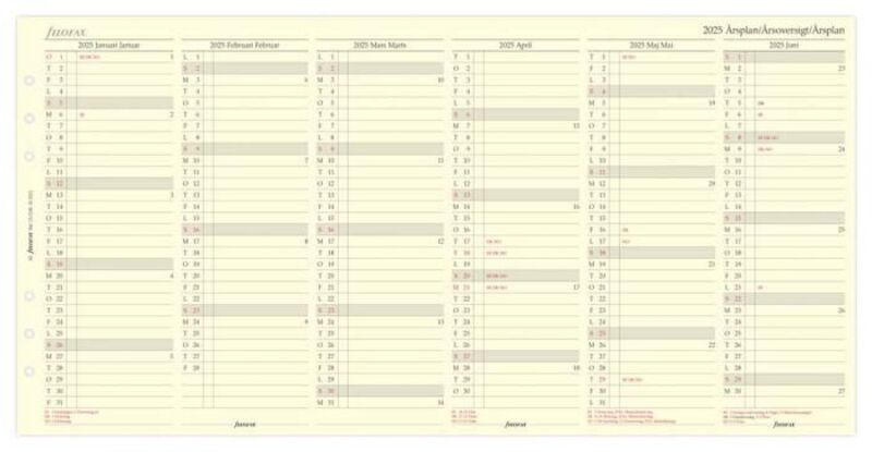 FILOFAX ÅRSOVERSIGT A5 2025