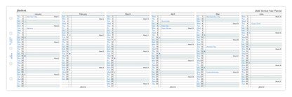 FILOFAX ÅRSOVERSIGT MINI VERTIKAL 2026 ENGELSK