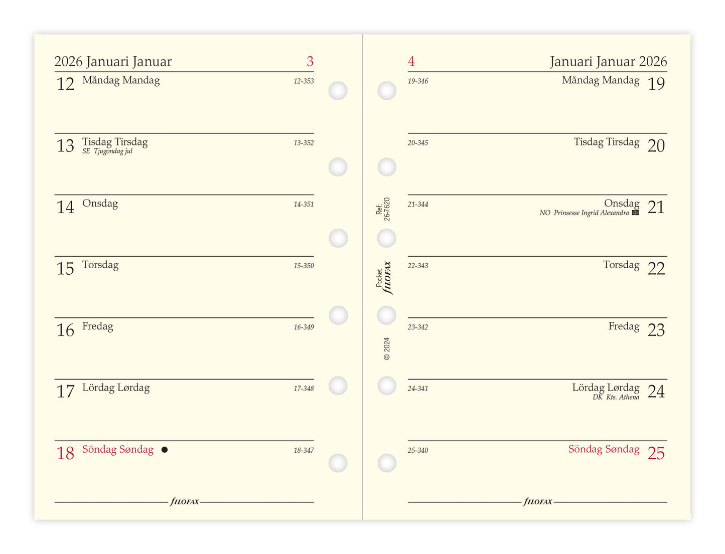 FILOFAX REFILL UGE PR. SIDE POCKET 2026