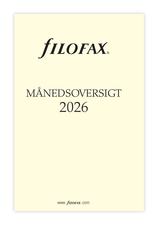 FILOFAX REFILL MÅNEDSOVERSIGT POCKET 2026